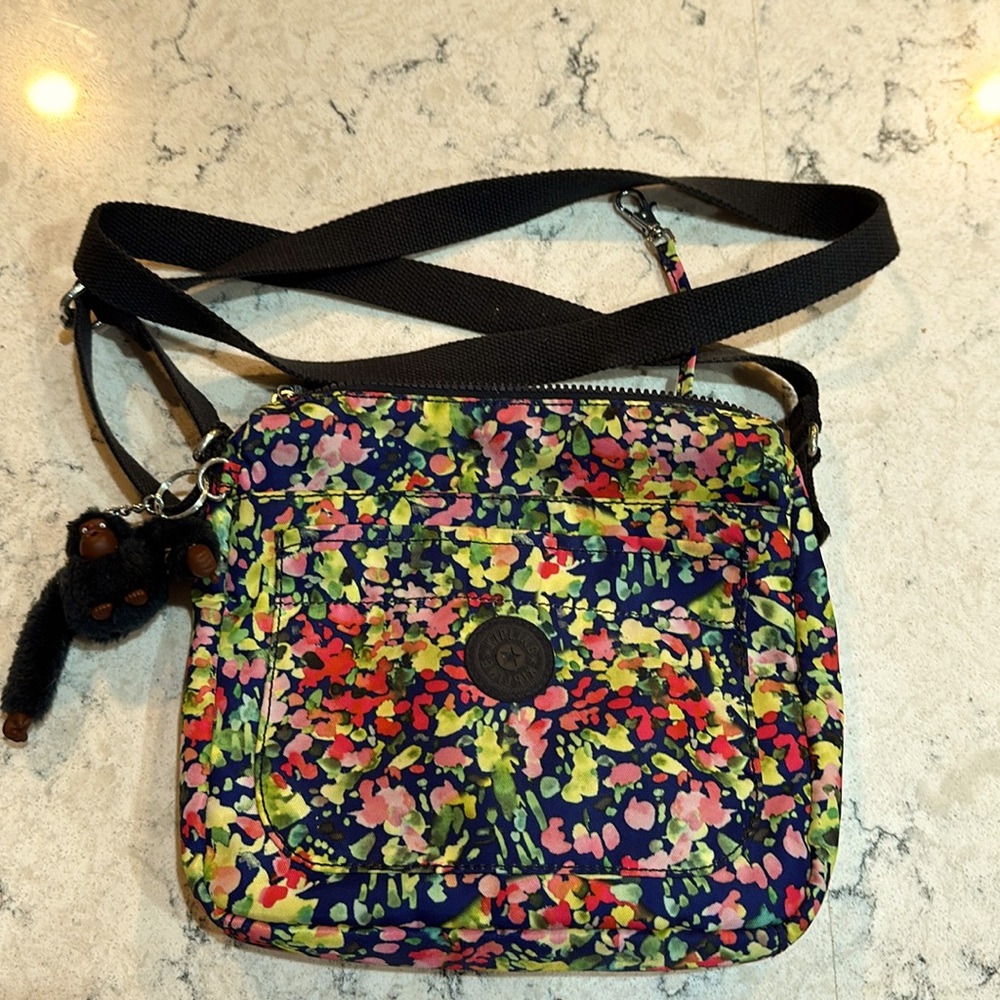 Kipling Crossbody Bag. Multi-color. 10”W x 9”H. Very Good Condition